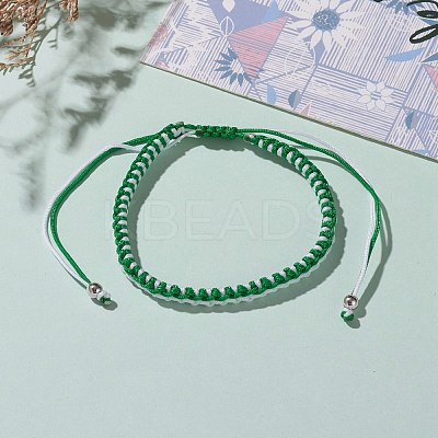 Adjustable Two Tone Nylon Cord Braided Bead Bracelets BJEW-JB05852-05-1
