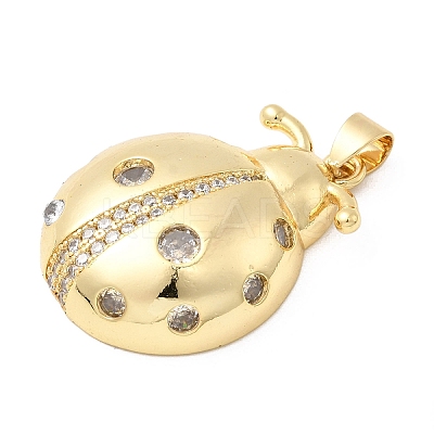 Brass Micro Pave Clear Cubic Zirconia Pendants KK-H519-17G-1