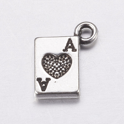Poker A Tibetan Silver Charms AC0322-1