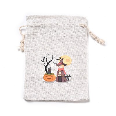 Halloween Cotton Cloth Storage Pouches ABAG-M004-01L-1