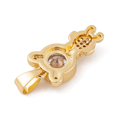 Brass Micro Pave Cubic Zirconia Pendants KK-E108-32G-1
