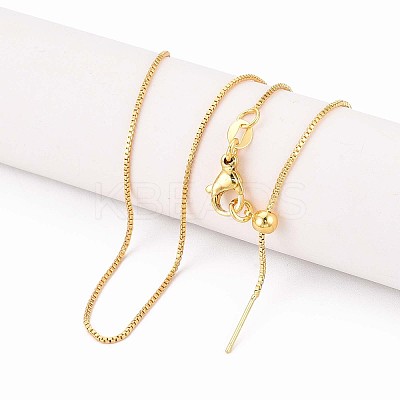 Brass Box Chain Necklaces for Women NJEW-G084-08G-1