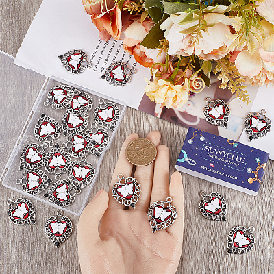 24Pcs Alloy Enamel Pendants ENAM-SC0007-74-1