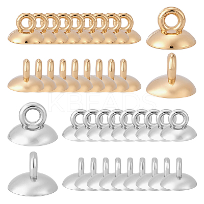 300Pcs 2 Colors Plastic Bead Cap Pendant Bails KY-ME0003-10-1