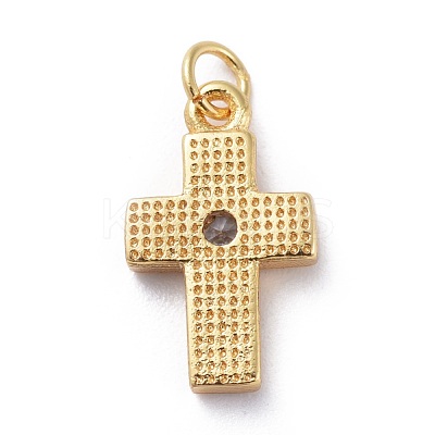 Cubic Zirconia Tiny Cross Charms KK-G363-03G-06-1