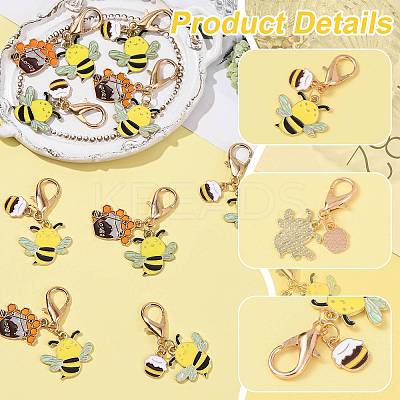 10Pcs 2 Styles Alloy Enamel Pendant Decorations HJEW-FS00090-1