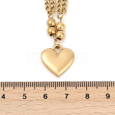 304 Stainless Steel Heart Pendant Necklaces for Women NJEW-Z072-06G-1