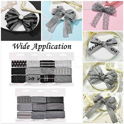 9 Yards 3 Styles Polyester Ribbon SRIB-A014-G06-1