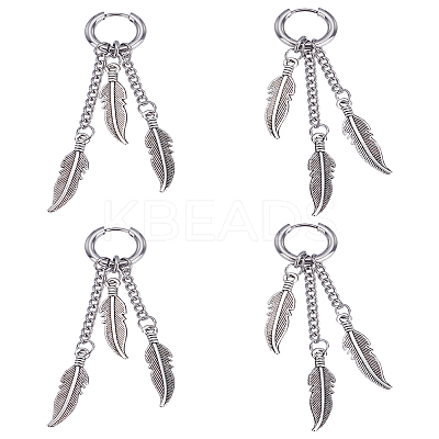 4Pcs Stainless Steel Hoop Earrings for Women EJEW-LP0001-56-1