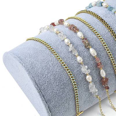Wooden Half Round Jewelry Bracelet Displays BDIS-L001-07C-1