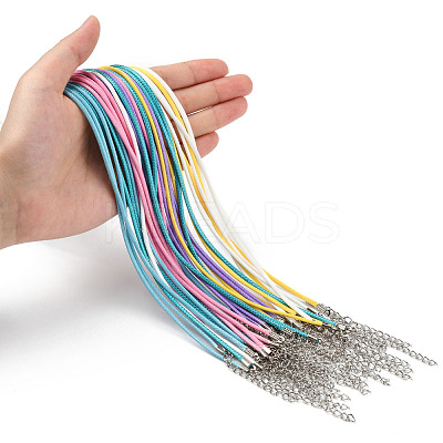 36Pcs 6 Colors Waxed Cord Necklace Making NCOR-FS0001-04-1