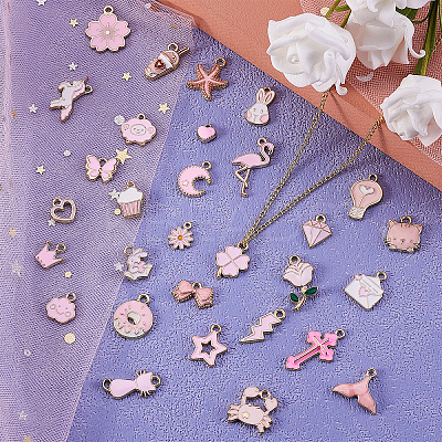 30Pcs 30 Style Alloy Enamel Pendants & Charms ENAM-CJ0001-116-1