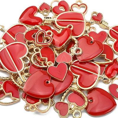 50Pcs 10 Styles Alloy Enamel Pendants ENAM-CJ0002-85-1