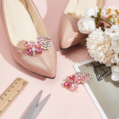 2Pcs Alloy Rhinestone Detachable Shoe Buckle Clips FIND-AR0004-59-1