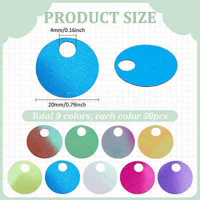 450Pcs 9 Colors PVC Pendants FIND-PH0024-50-1