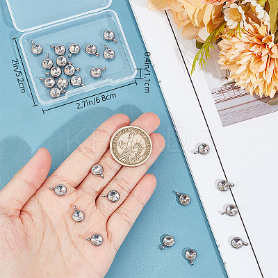 30Pcs 304 Stainless Steel Rhinestone Chamrs STAS-BBC0004-06-1