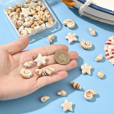 25Pcs 5 Styles Handmade Porcelain Ceramic Beads PORC-YW0001-85-1