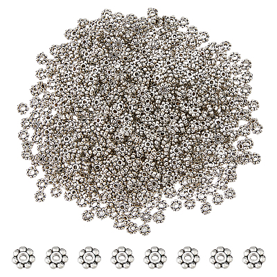 600Pcs Tibetan Style Alloy Daisy Spacer Beads FIND-DC0005-31AS-1