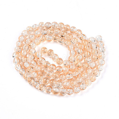 Transparent Crackle Glass Bead Strands GLAA-T025-8mm-02I-1