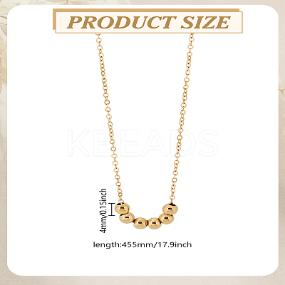 1Pc 304 Stainless Steel Slider Round Beads Pendant Necklaces NJEW-LP0003-10G-1