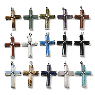 Natural & Synthetic Mixed Gemstone Big Pendants G-F758-E-P-1
