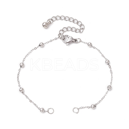 304 Stainless Steel Ball Link Chain Bracelet Making AJEW-JB01305-02-1