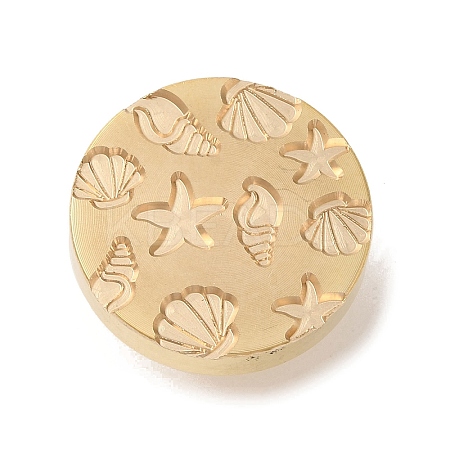 Golden Plated Round Shaped Wax Seal Brass Stamp Head STAM-K001-07G-05-1