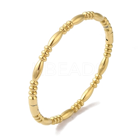 304 Stainless Steel Textured Ring Hinged Bangles for Women BJEW-I315-17G-1