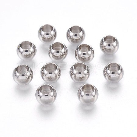 Tarnish Resistant 201 Stainless Steel European Beads X-STAS-P220-07P-1