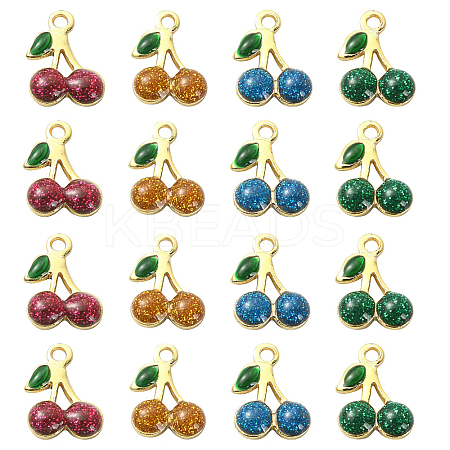 50Pcs Rack Plating Brass Enamel Pendants ENAM-CJ0004-04-1