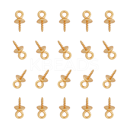 Ion Plating(IP) 304 Stainless Steel Cup Pearl Peg Bails Pin Pendants STAS-UN0009-04G-1