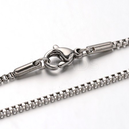 Non-Tarnish 304 Stainless Steel Box Chain Venetian Chain Necklaces LS-NJEW-I065-13C-1