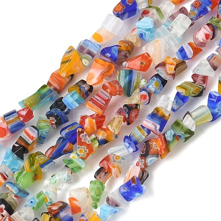 Handmade Millefiori Lampwork Beads Strands LAMP-P070-02A-04-1