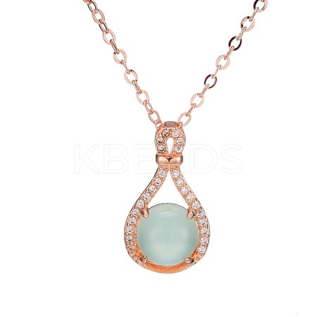 Glass Pendant Necklaces SJEW-BB66162-C-1