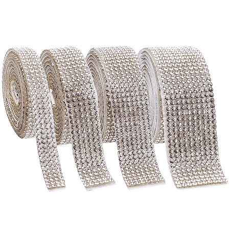 4 Yards 4 Styles Self Adhesive Resin Rhinestone Tape DIY-CY0002-04-1