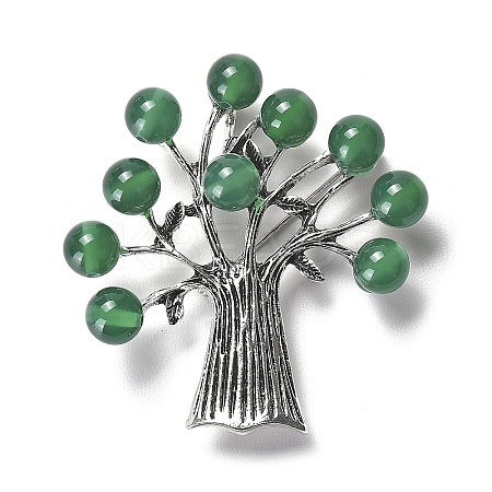Resin Imitation Agate Tree Brooches LS-JEWB-M033-01AS-02-1