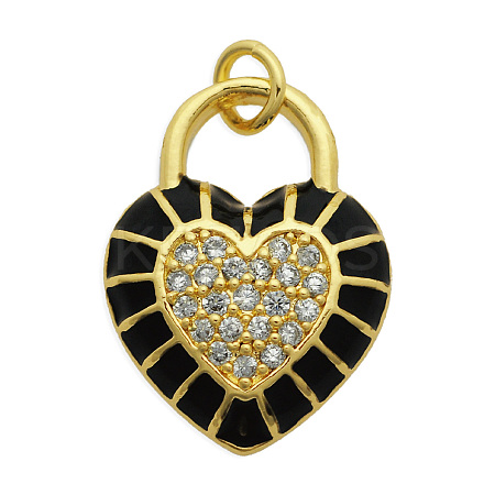 Brass Micro Pave Clear Cubic Zirconia Pendants KK-N241-LA824-5-NR-1