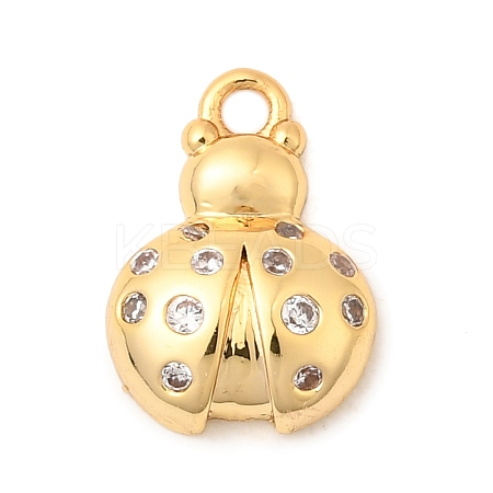 Brass Micro Pave Cubic Zirconia Charms KK-C117-11G-1