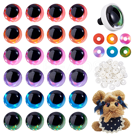 48Pcs 6 Colors Resin Safety Craft Eye DIY-PH0030-99B-1