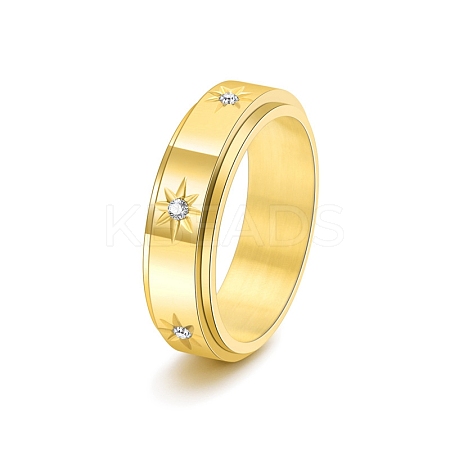 Rotatable Stainless Steel Finger Ring PW-WGC6D1D-28-1