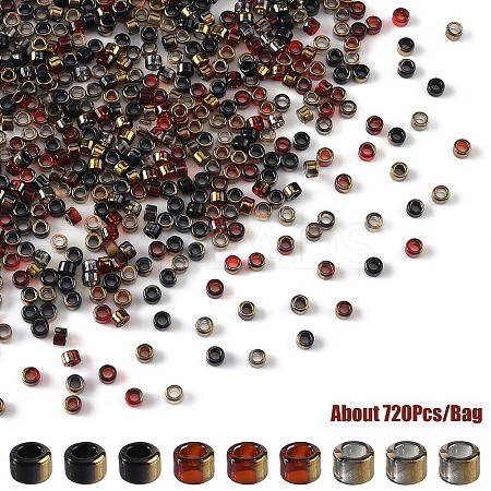 10.5G 3 Colors Baking Paint Glass Seed Beads FIND-YW0007-89B-1