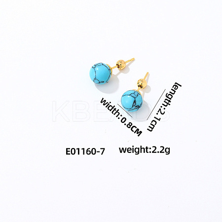 Handmade Fashion Gemstone Stainless Steel Bead Earrings Accessories for Autumn/Winter VH6205-6-1