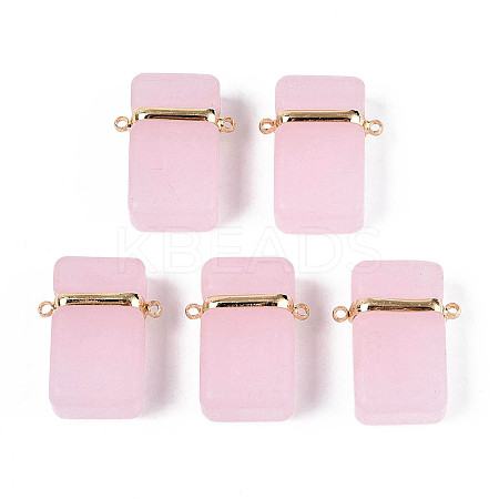 Glass Rectangle Links Connector Charms GLAA-T023-42B-1