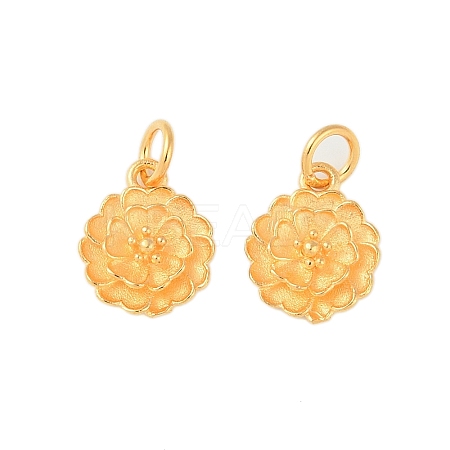 925 Sterling Silver Flower Charms with Jump Rings & 925 Stamp STER-P060-03G-1