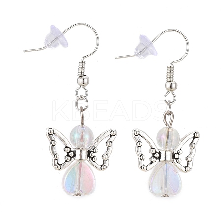 Angel Dangle Earrings X-EJEW-JE04338-01-1