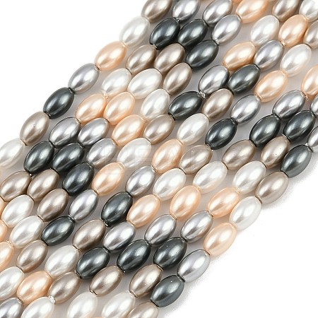 Electroplated Shell Pearl Beads Strands BSHE-H113-06C-03-1