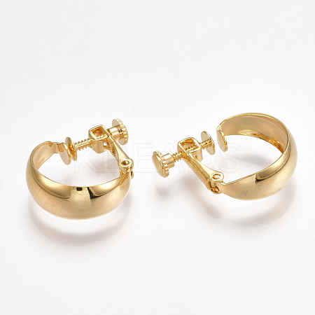 Brass Clip-on Earring Findings X-KK-T038-301G-1