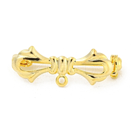 Bowknot Rack Plating Brass Brooches Findings KK-H738-35G-1