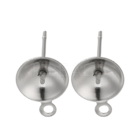 Anti-Tarnish 304 Stainless Steel Stud Earring Findings STAS-P370-02F-P-1