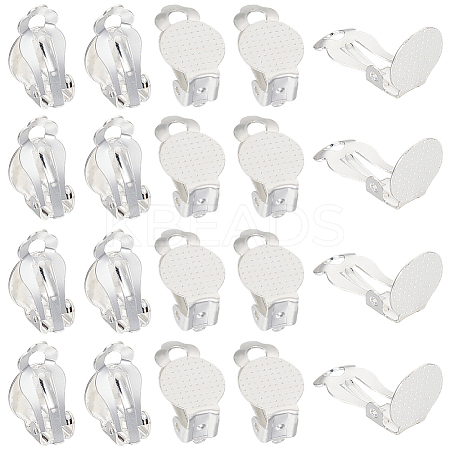 40Pcs 304 Stainless Steel Clip-on Earring Findings STAS-SC0008-39S-1